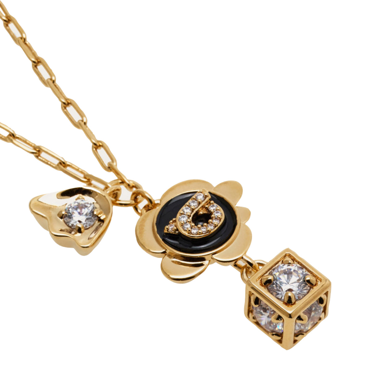 Ferragamo Bijoux Golden Brass Glass Enamel