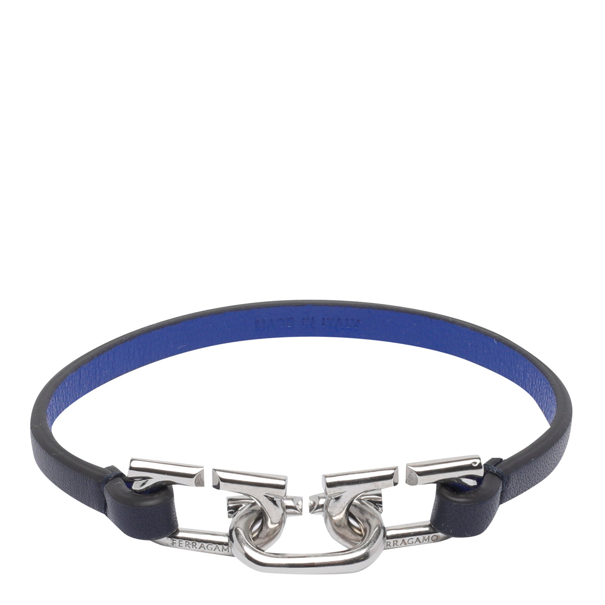 Ferragamo Bijoux Blue Brass Calf Leather