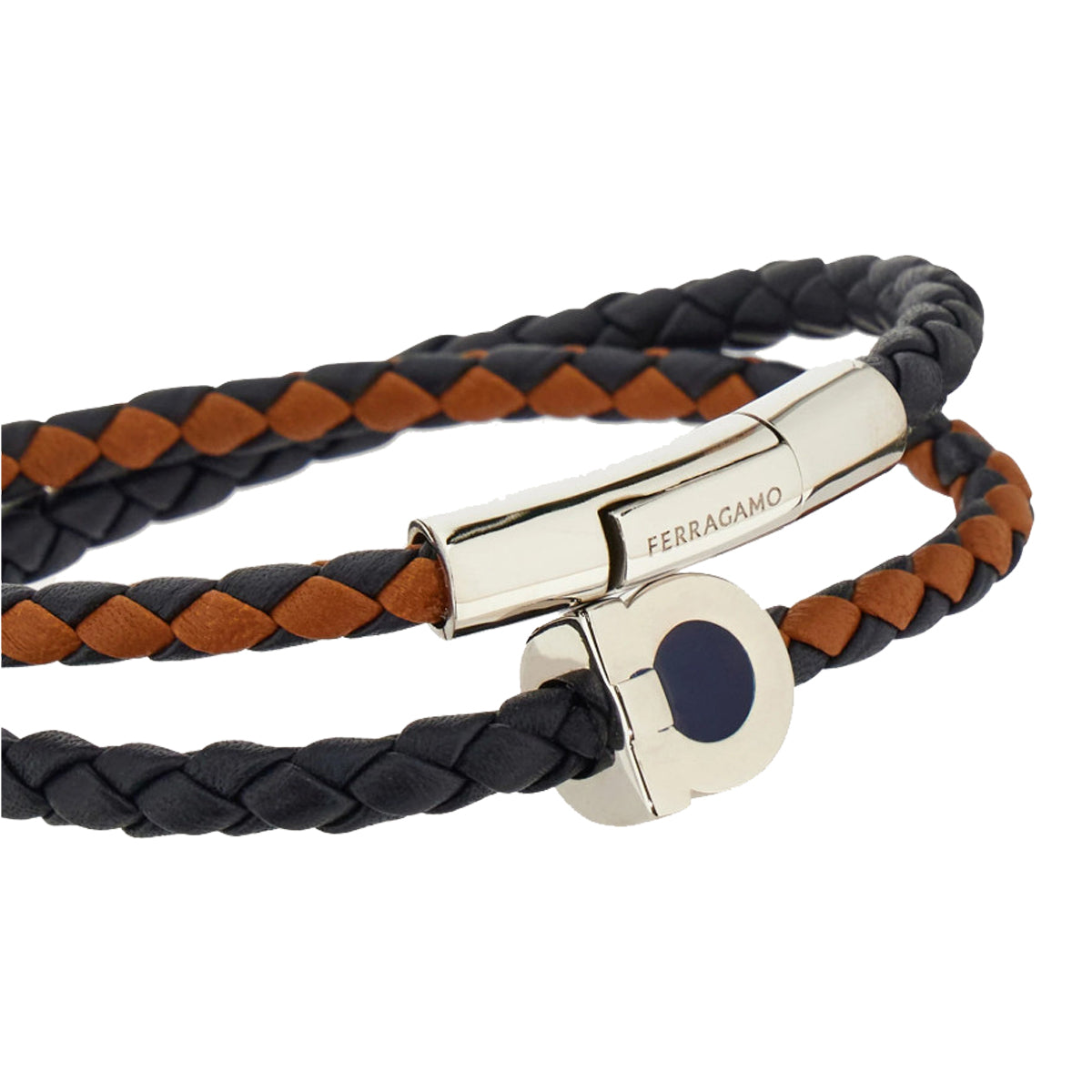 Ferragamo Bijoux Blue Brass Calf Leather