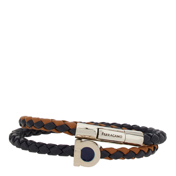 Ferragamo Bijoux Blue Brass Calf Leather