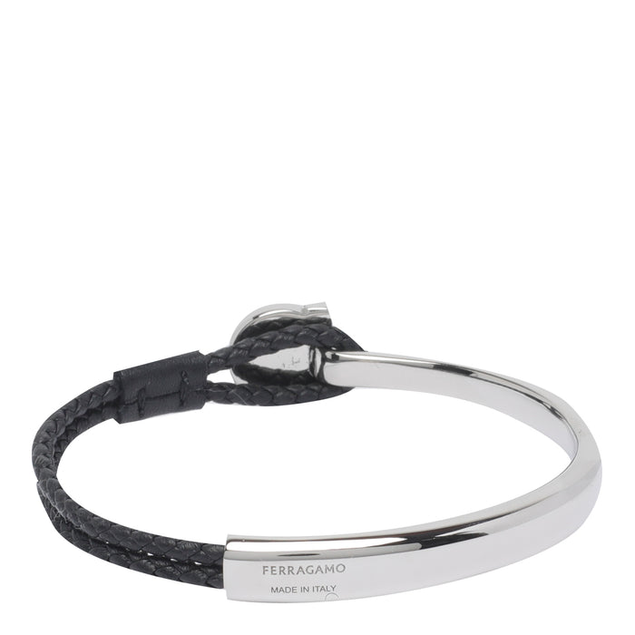 Ferragamo Bijoux Black Brass Calf Leather