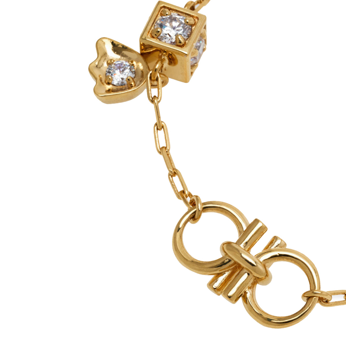 Ferragamo Bijoux Golden Brass Glass Enamel