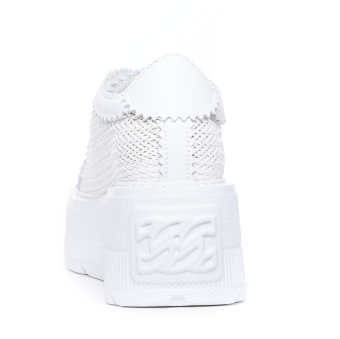 Casadei Sneakers White Calf Leather/rubber Sole