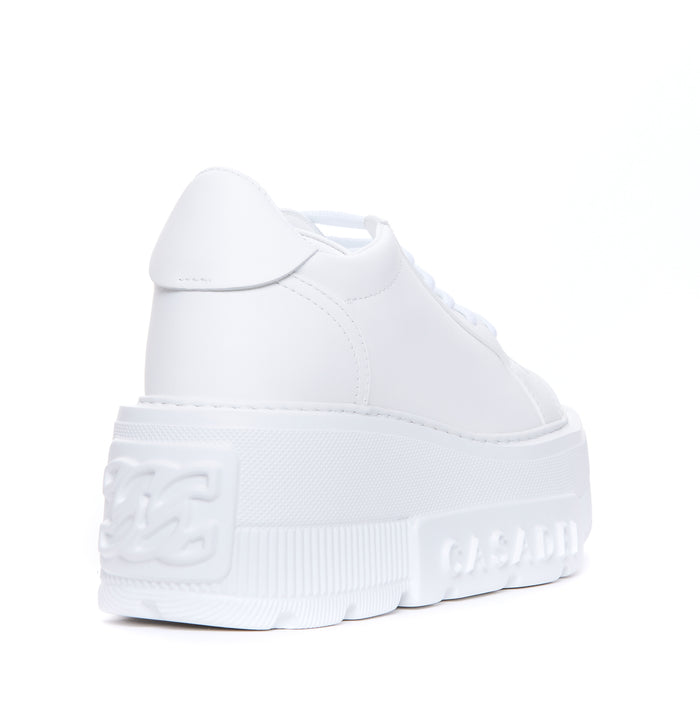 Casadei Sneakers White Calf Leather/rubber Sole