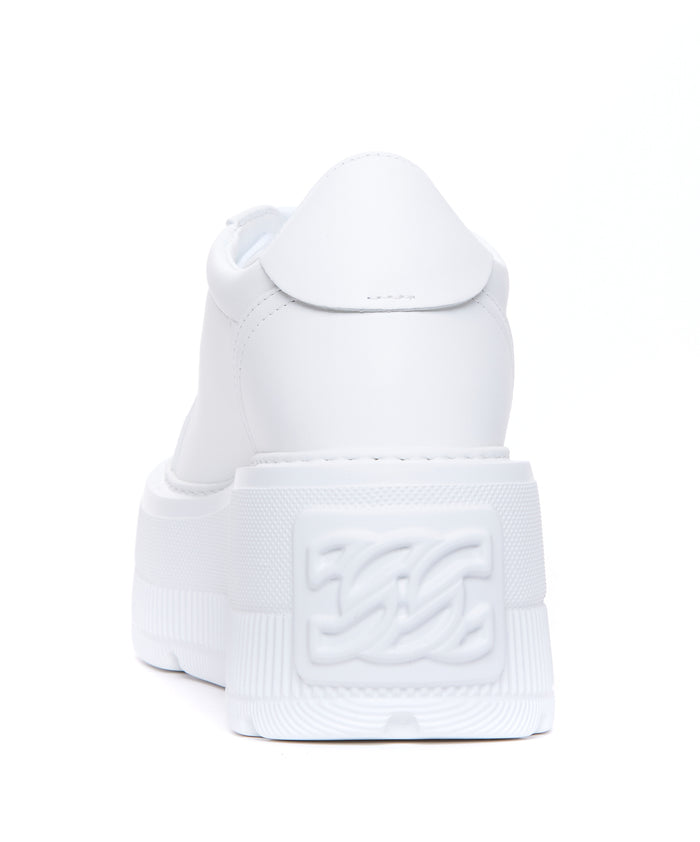 Casadei Sneakers White Calf Leather/rubber Sole