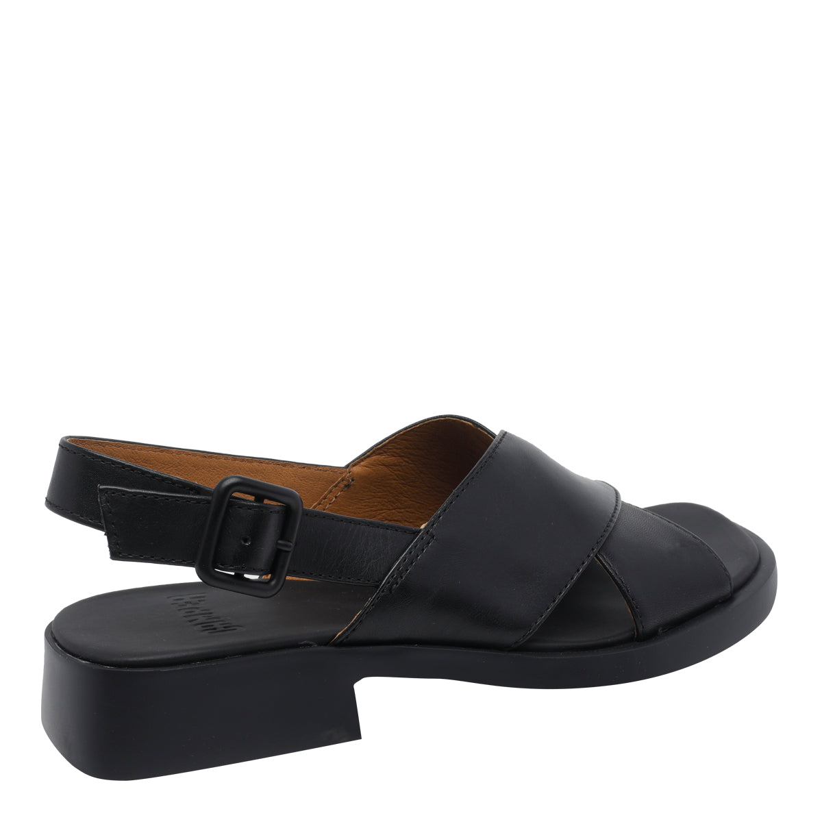 Camper Sandals Black Calf Leather/rubber Sole
