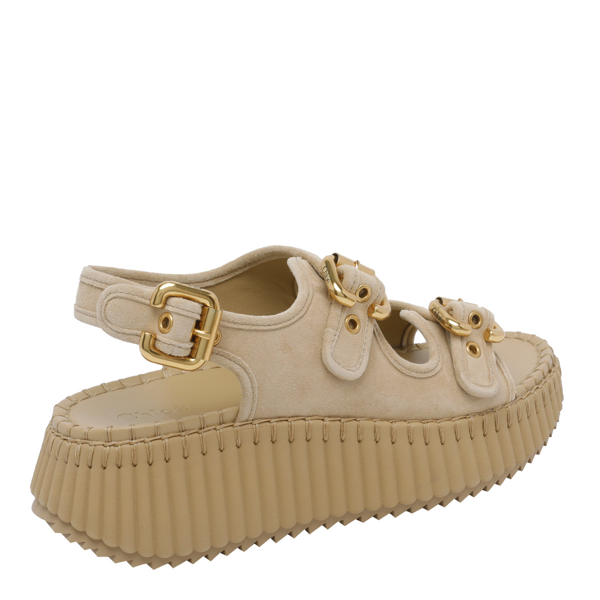 Chloè Sandals Beige Suede Leather/rubber Sole