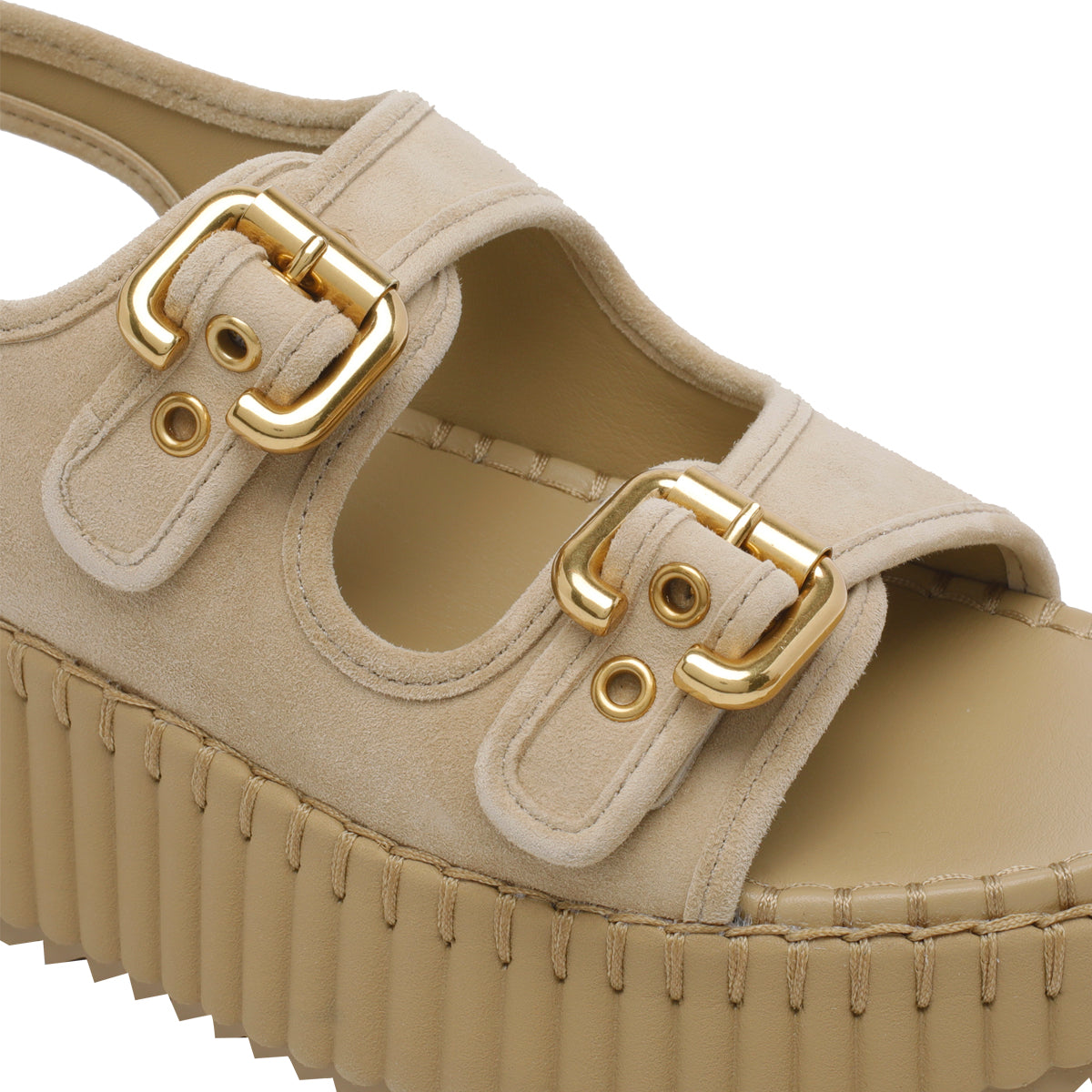 Chloè Sandals Beige Suede Leather/rubber Sole