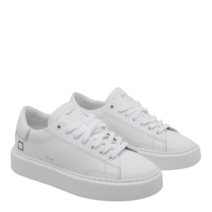 D.A.T.E. Sneakers White Calf Leather/rubber Sole