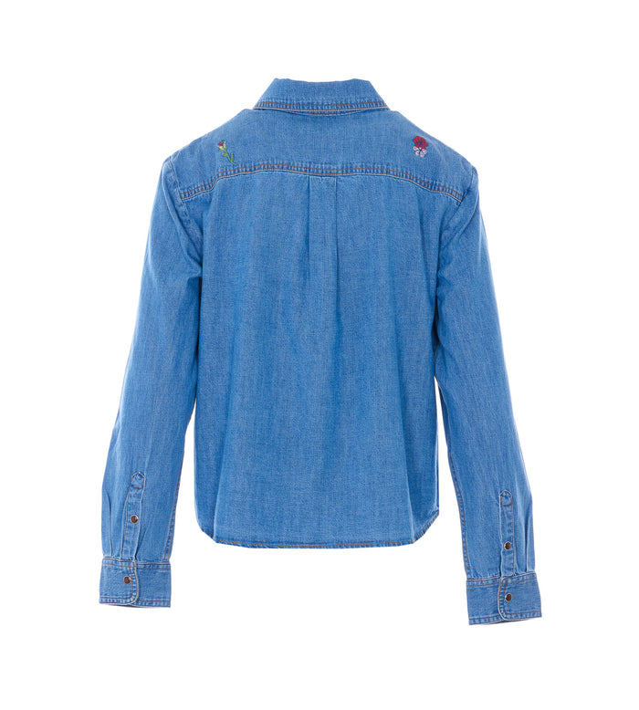 Rixo Top Blue Cotton