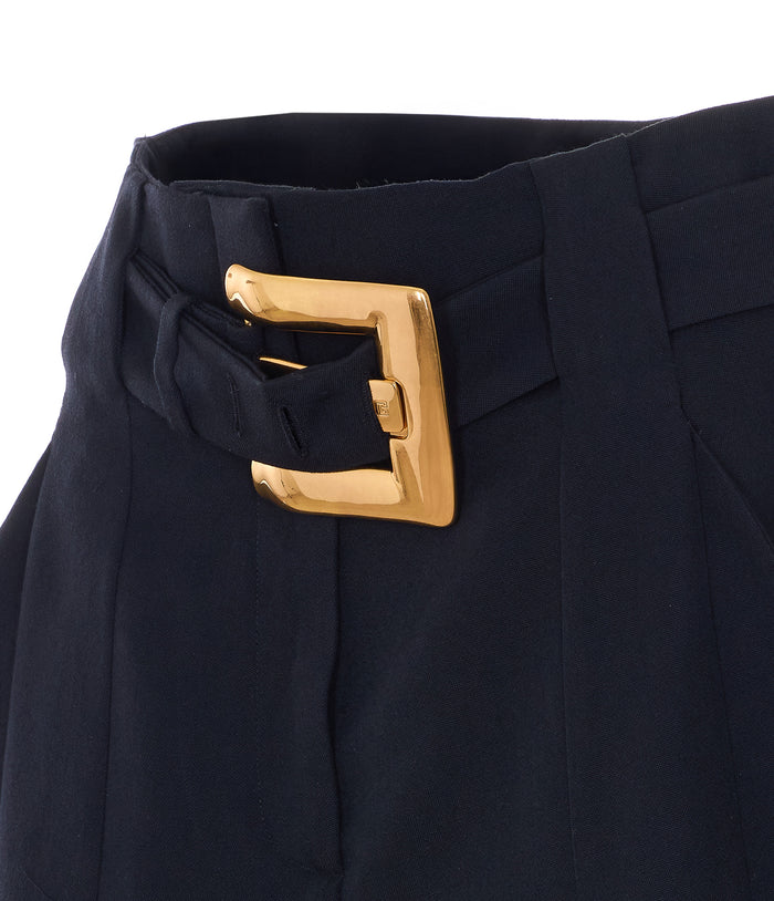 Balmain Shorts Black Virgin Wool