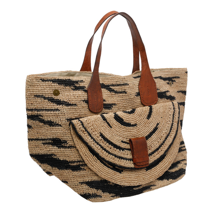 IBELIV Bags Beige Raffia Cotton