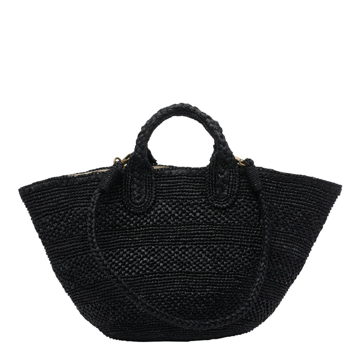 IBELIV Bags Black Raffia Cotton