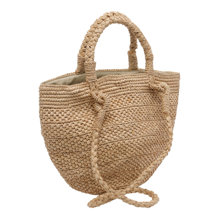 IBELIV Bags Beige Raffia Cotton