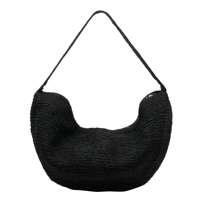 IBELIV Bags Black Raffia Cotton