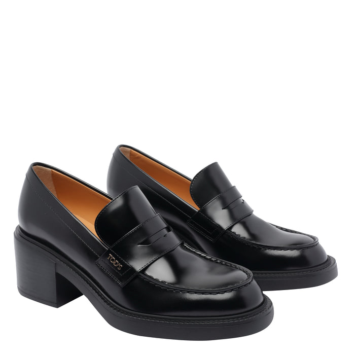 Tods Black Calf Leather/rubber Sole
