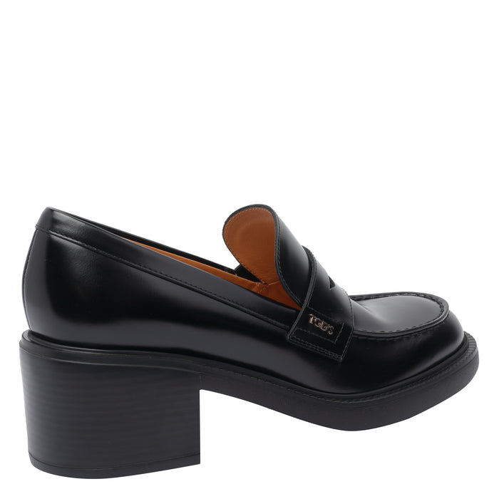 Tods Black Calf Leather/rubber Sole