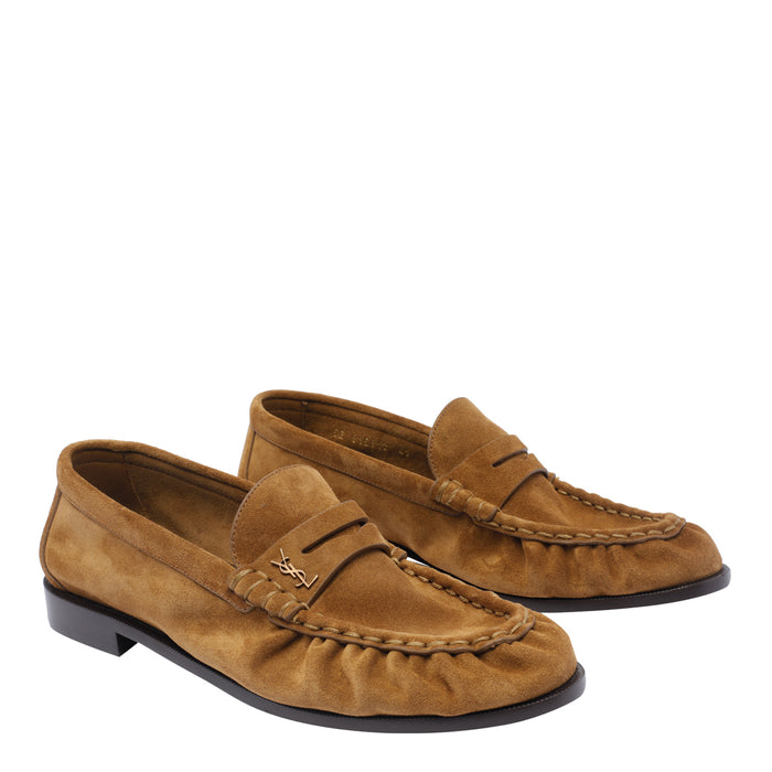 Saint Laurent Flat shoes Brown Suede Leather/leather Sole