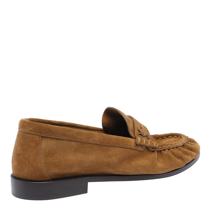 Saint Laurent Flat shoes Brown Suede Leather/leather Sole
