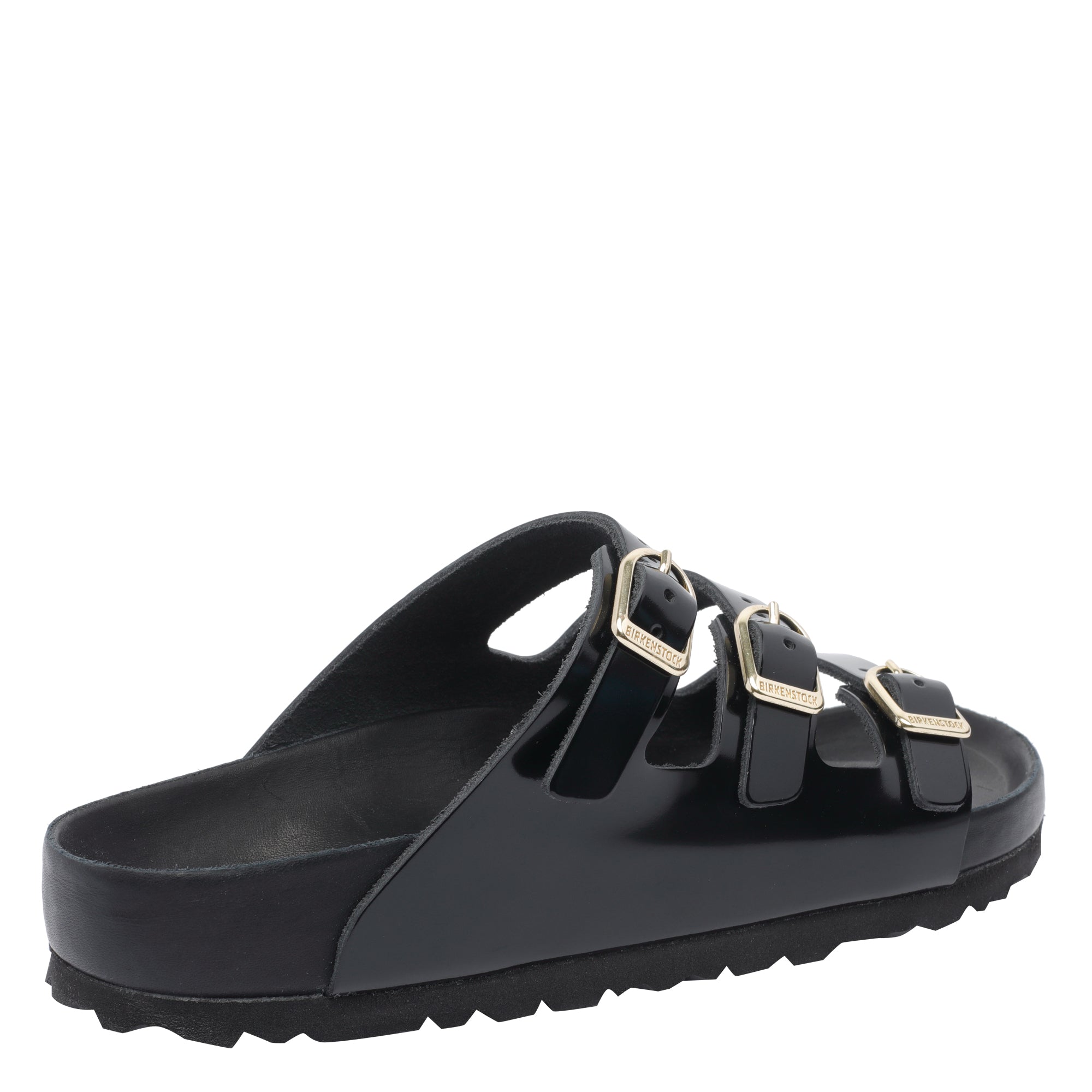 Birkenstock Sandals Black Patent Leather/rubber Sole