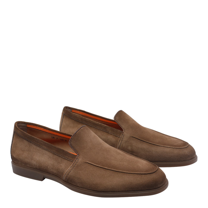 Santoni Flat shoes Brown Suede Leather/rubber Sole