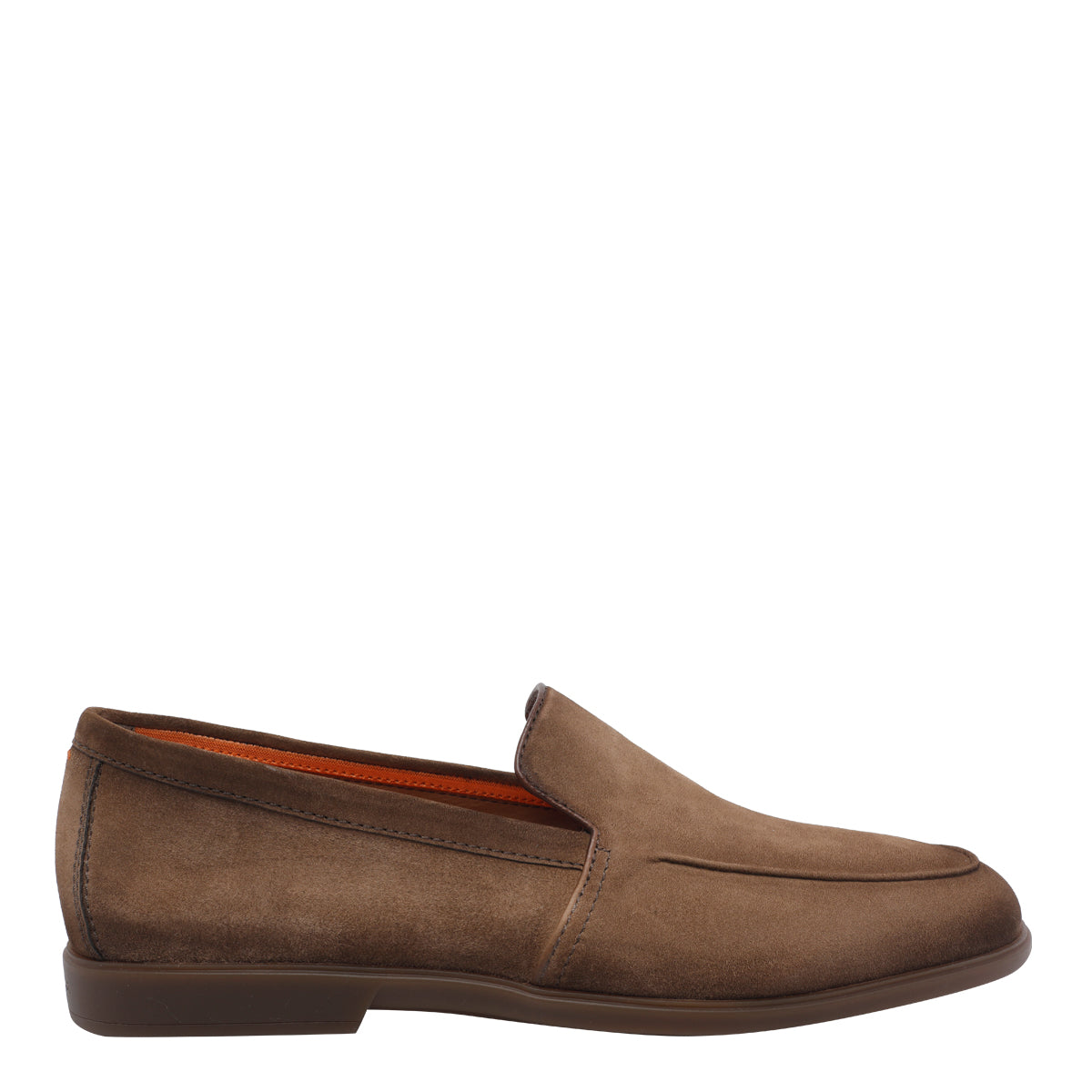 Santoni Flat shoes Brown Suede Leather/rubber Sole