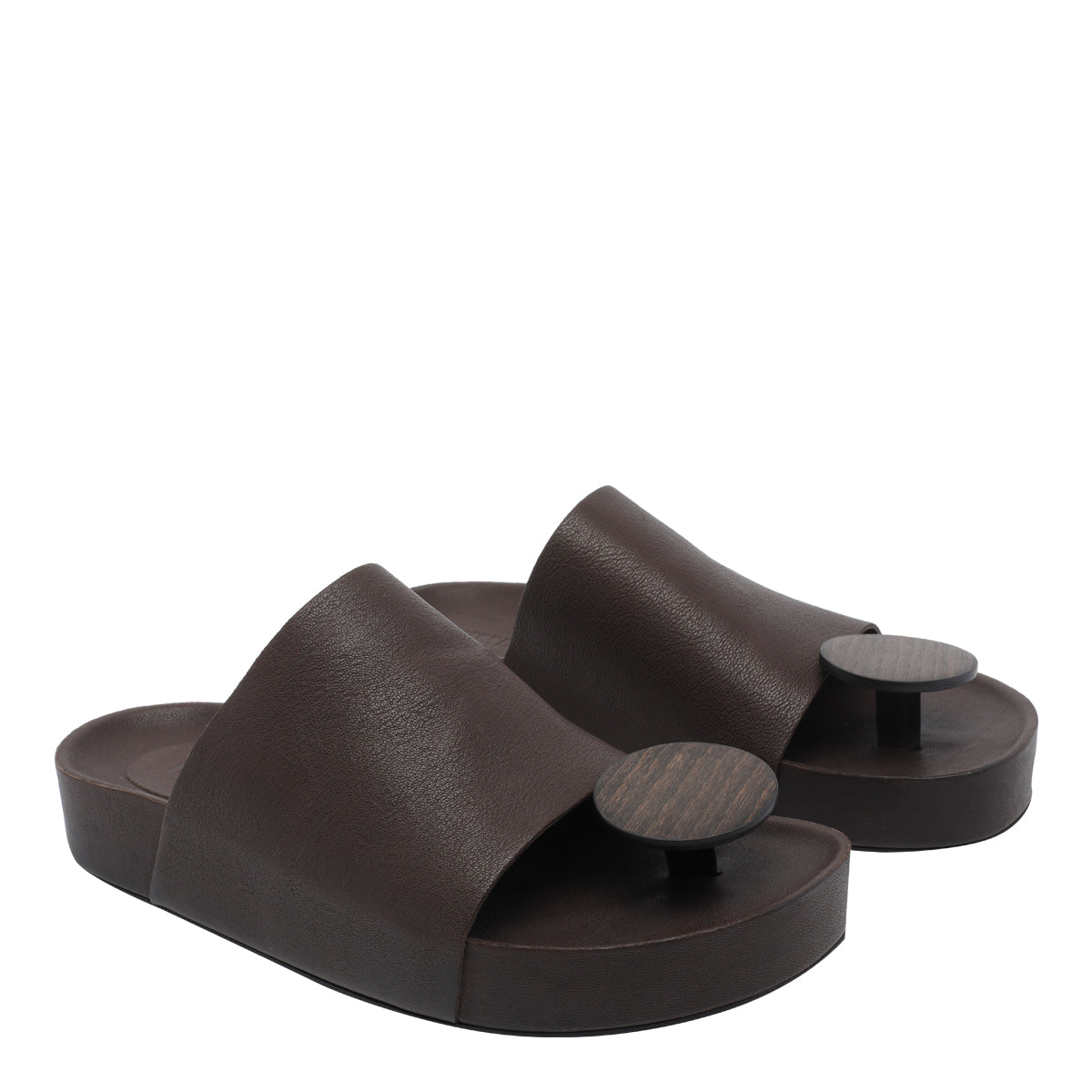 Uma Wang Sandals Brown Calf Leather/rubber Sole