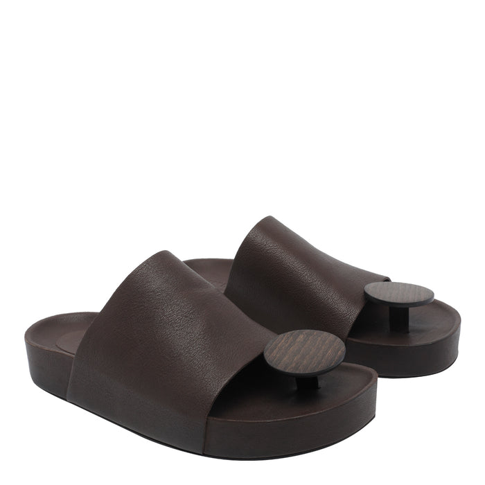 Uma Wang Sandals Brown Calf Leather/rubber Sole