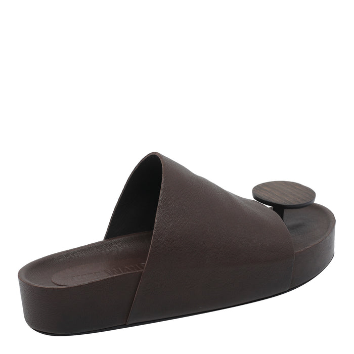 Uma Wang Sandals Brown Calf Leather/rubber Sole
