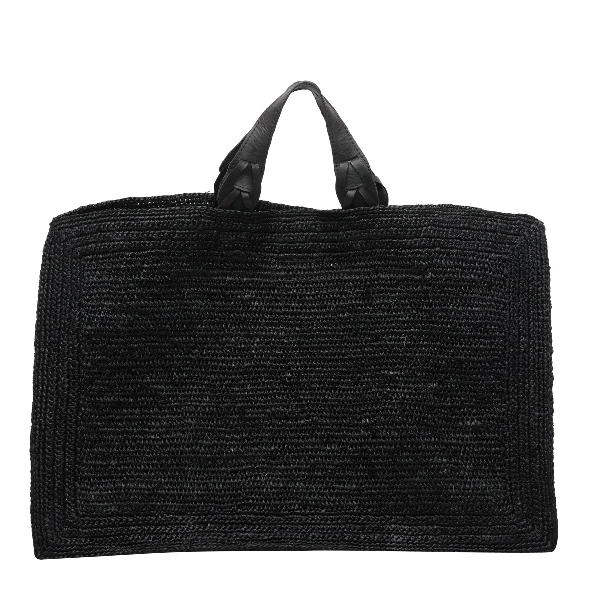 IBELIV Bags Black Raffia Cotton