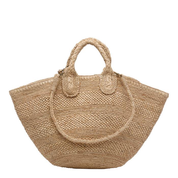 IBELIV Bags Beige Raffia Cotton