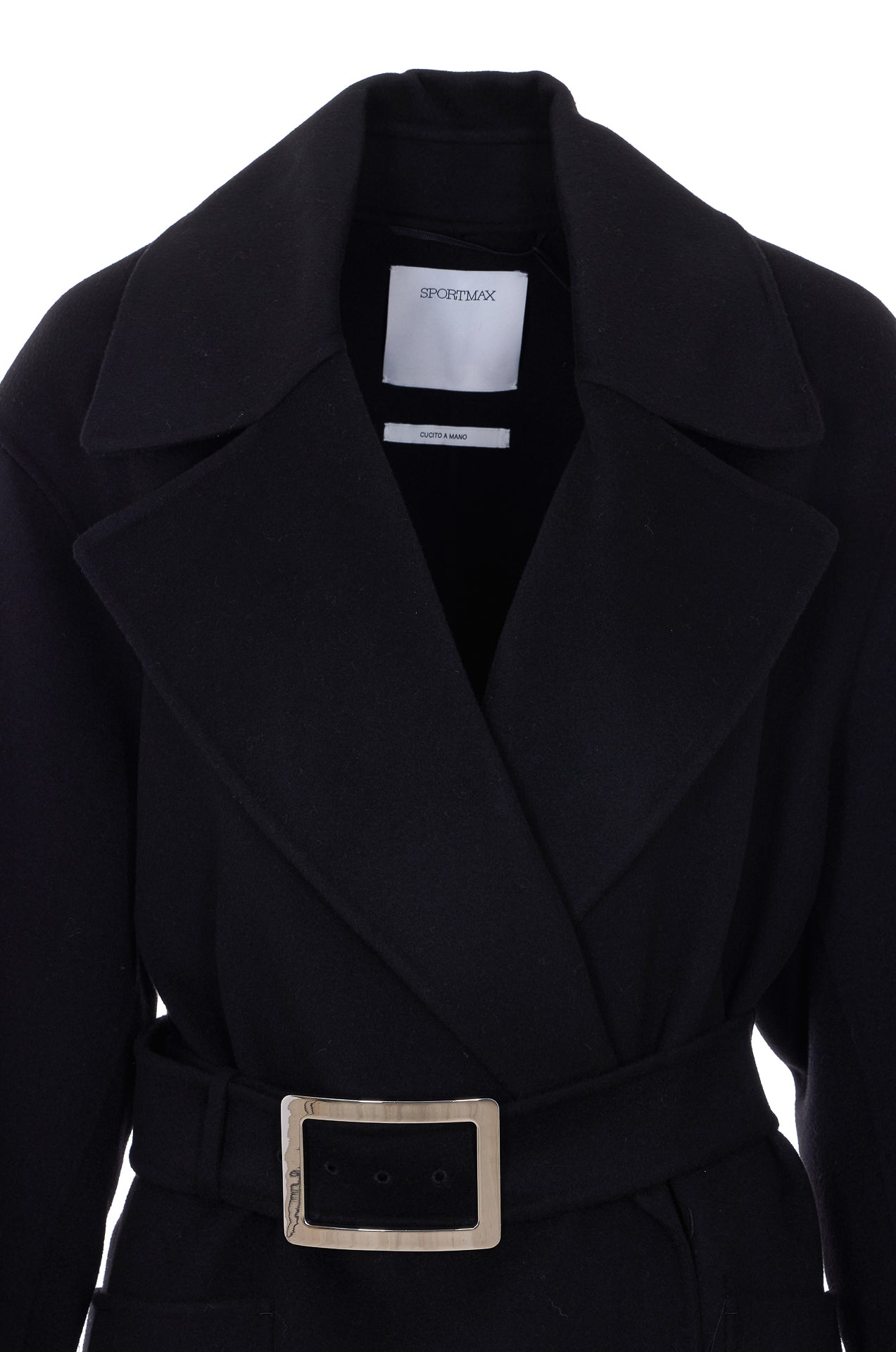 SportMax Coats Black Virgin Wool