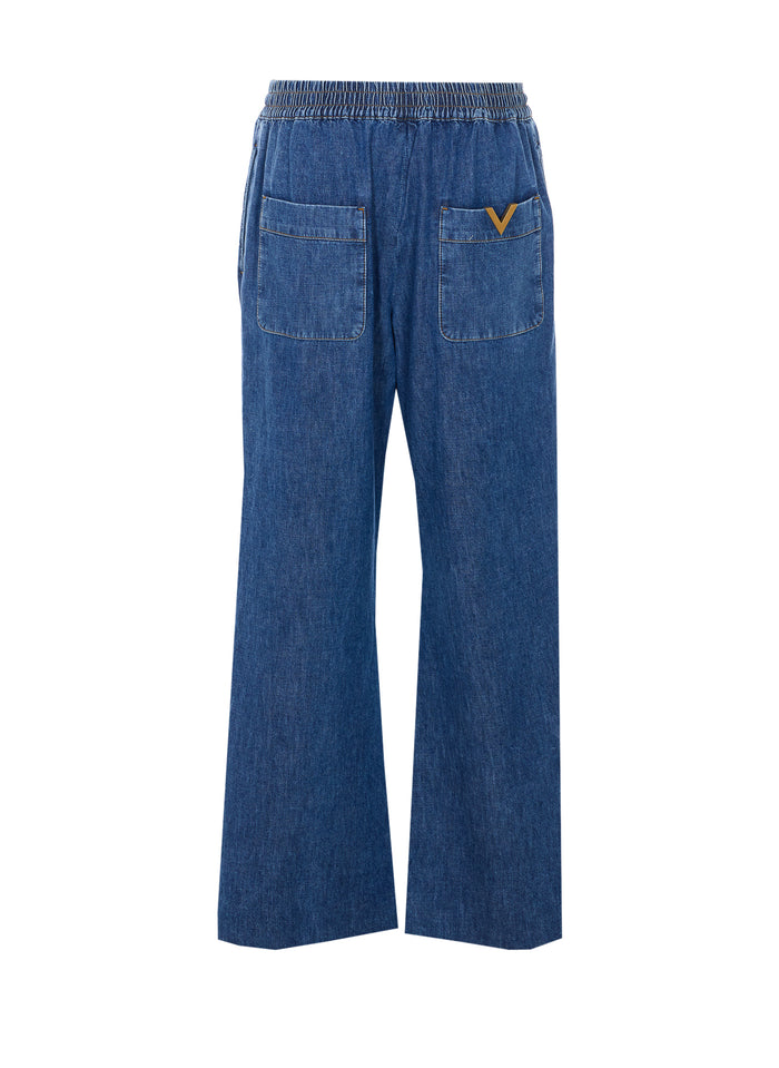 Valentino Garavani Trousers Blue Cotton