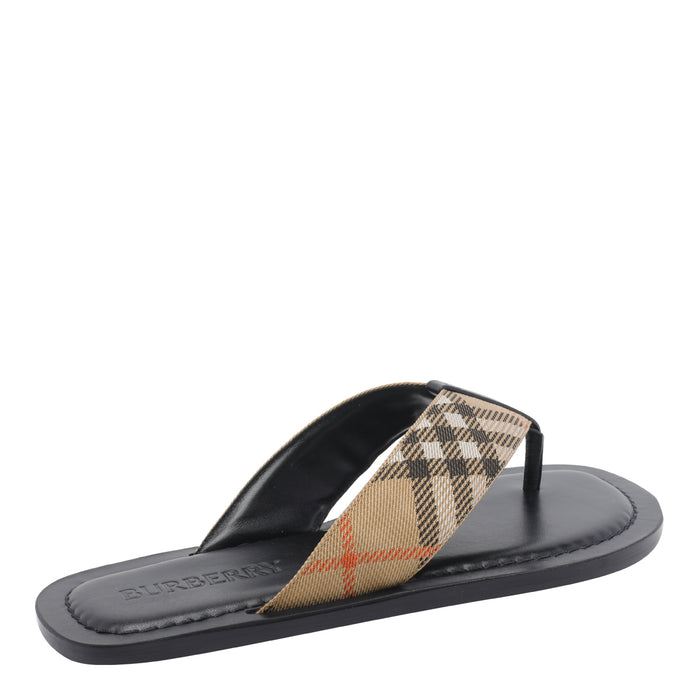 Burberry Sandals Beige Fabric/rubber Sole