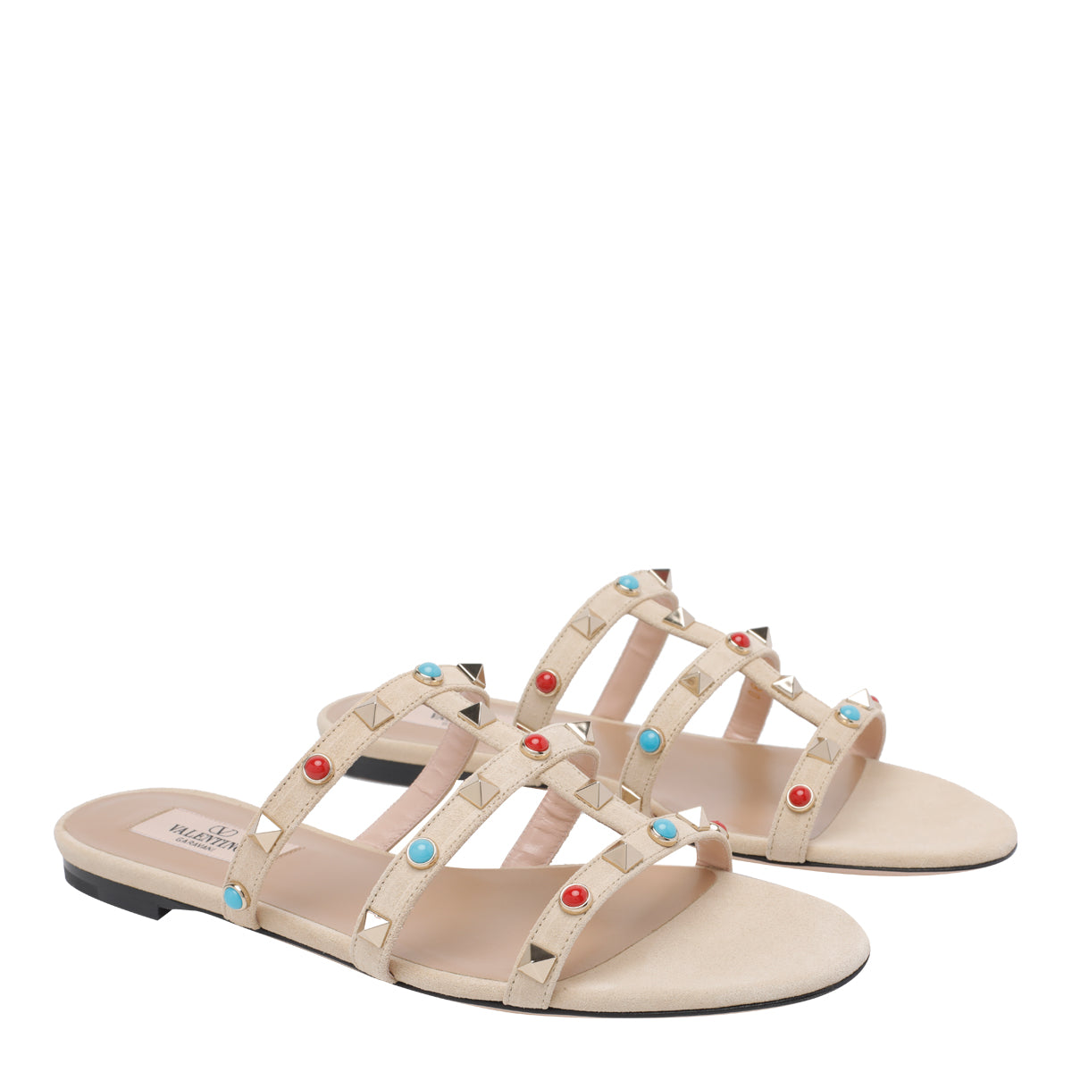Valentino Garavani Sandals Beige Suede Leather/rubber Sole