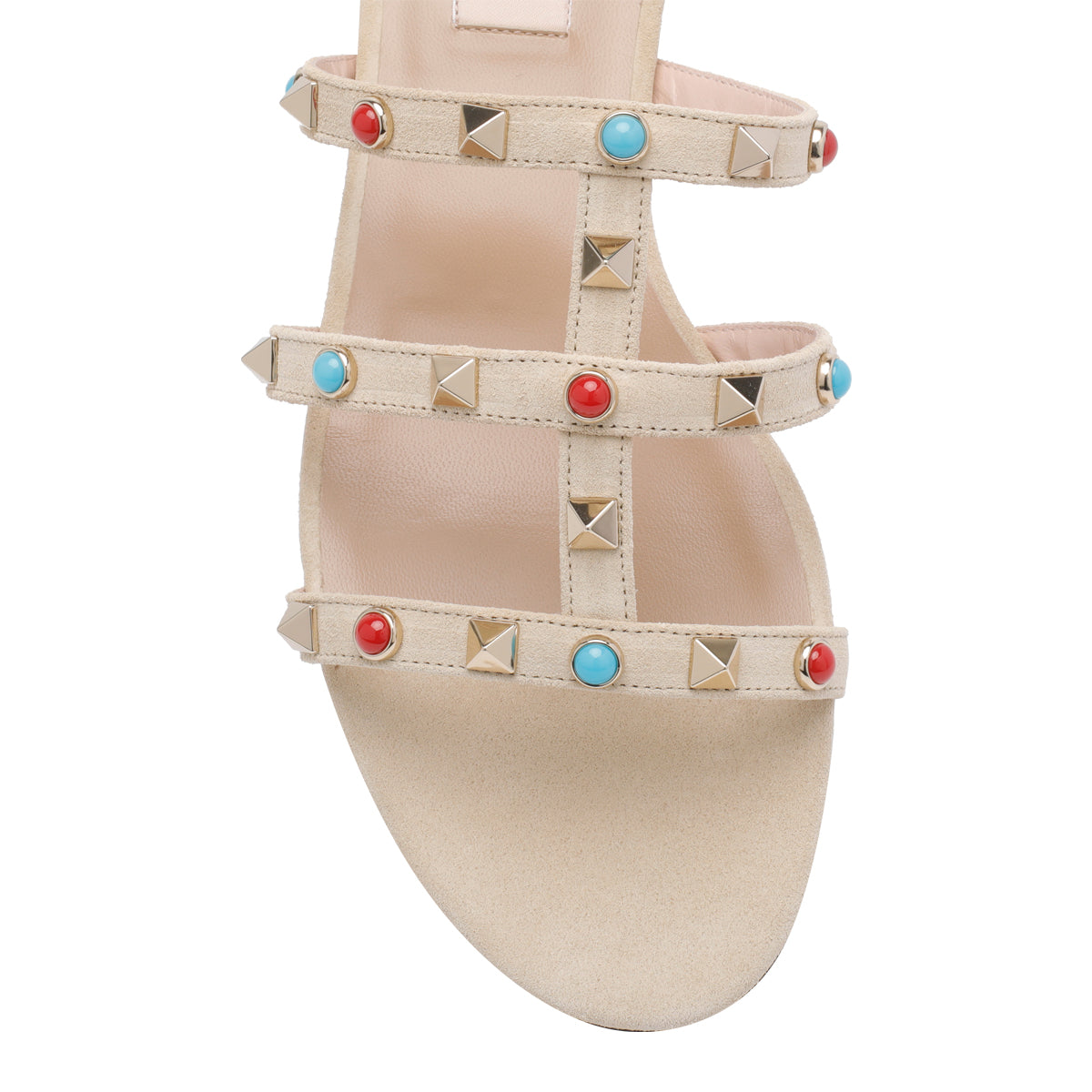 Valentino Garavani Sandals Beige Suede Leather/rubber Sole