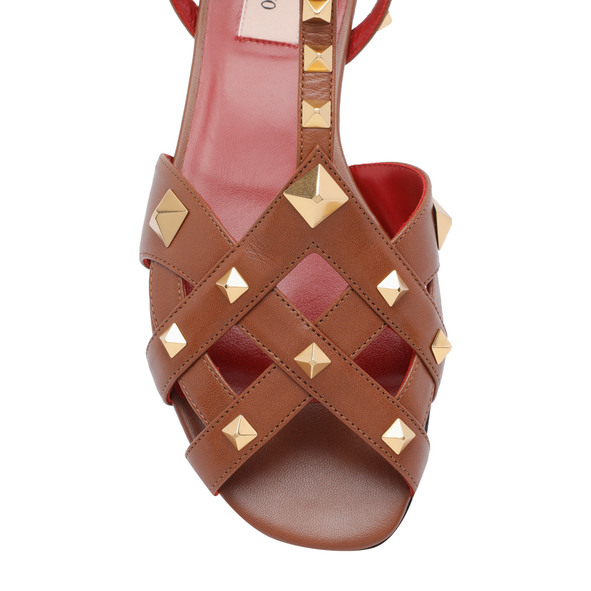 Valentino Garavani Sandals Brown Calf Leather/leather Sole