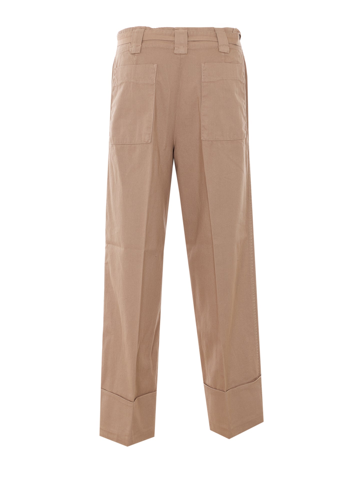 Twin-set Trousers Brown Cotton