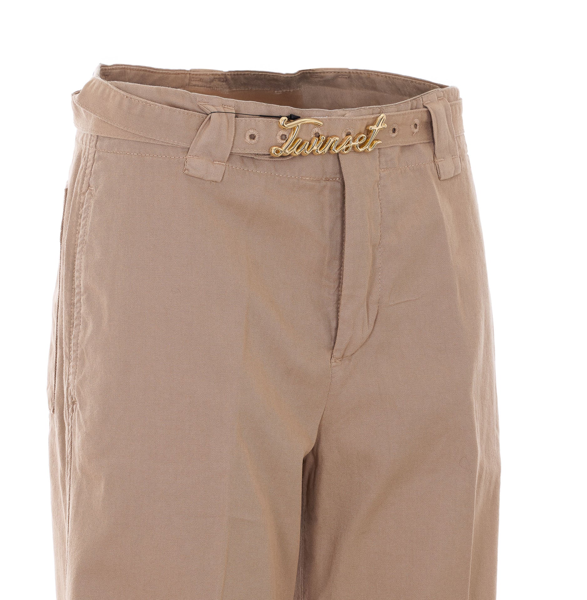 Twin-set Trousers Brown Cotton