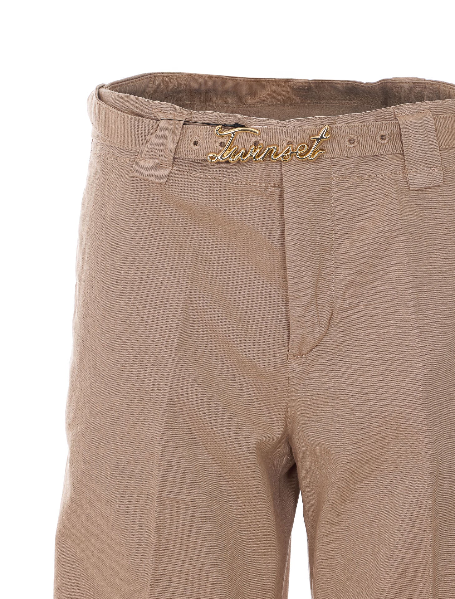 Twin-set Trousers Brown Cotton