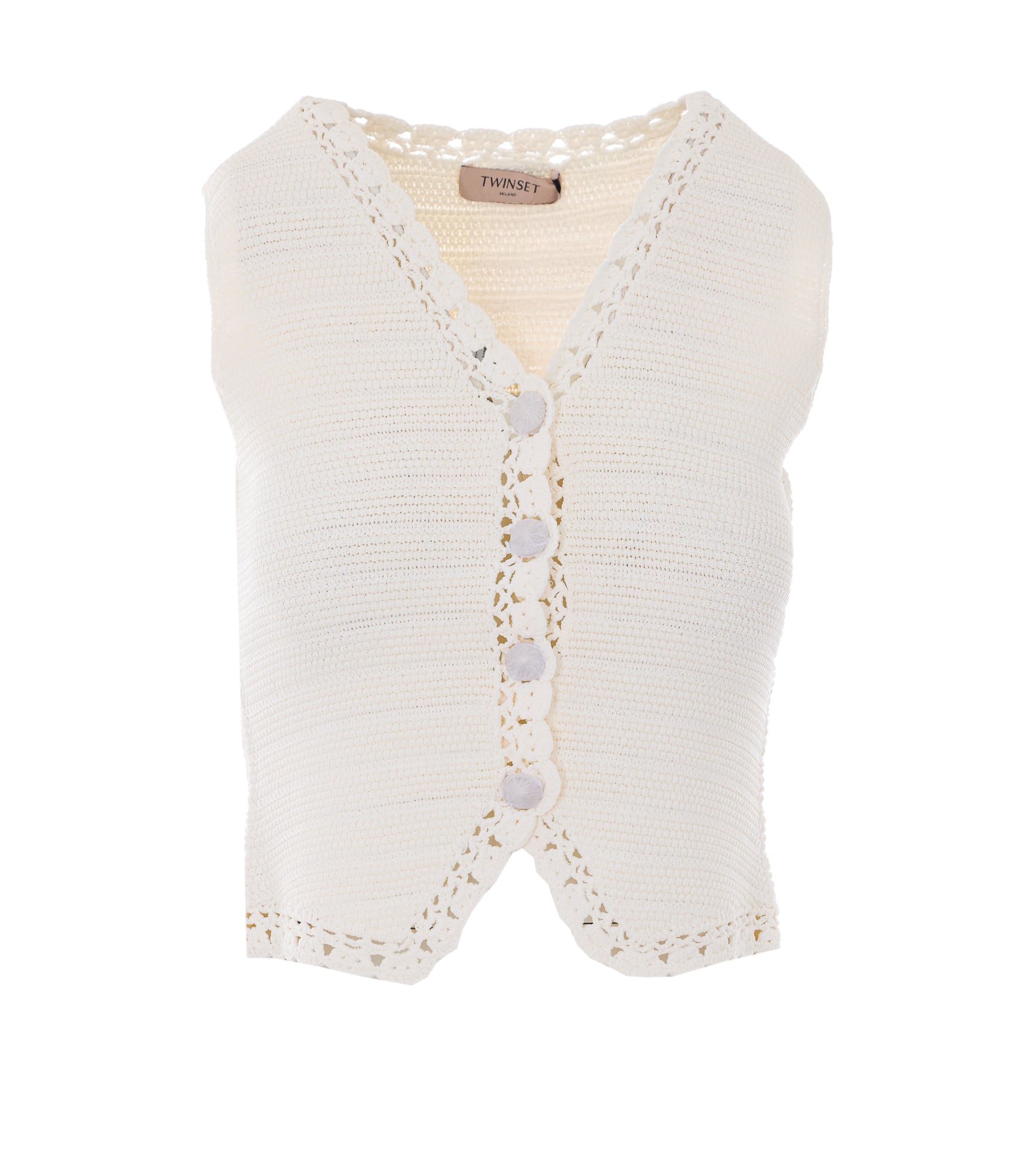 Twin-set Top White Viscose