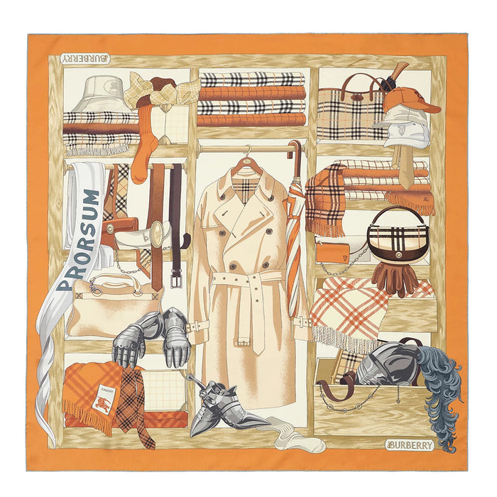 Burberry Scarfs Orange Silk