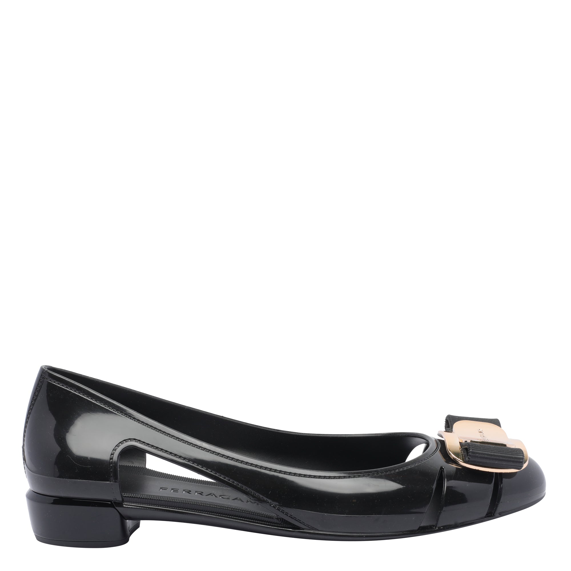 Ferragamo Flat Shoes Black Rubber/rubber Sole