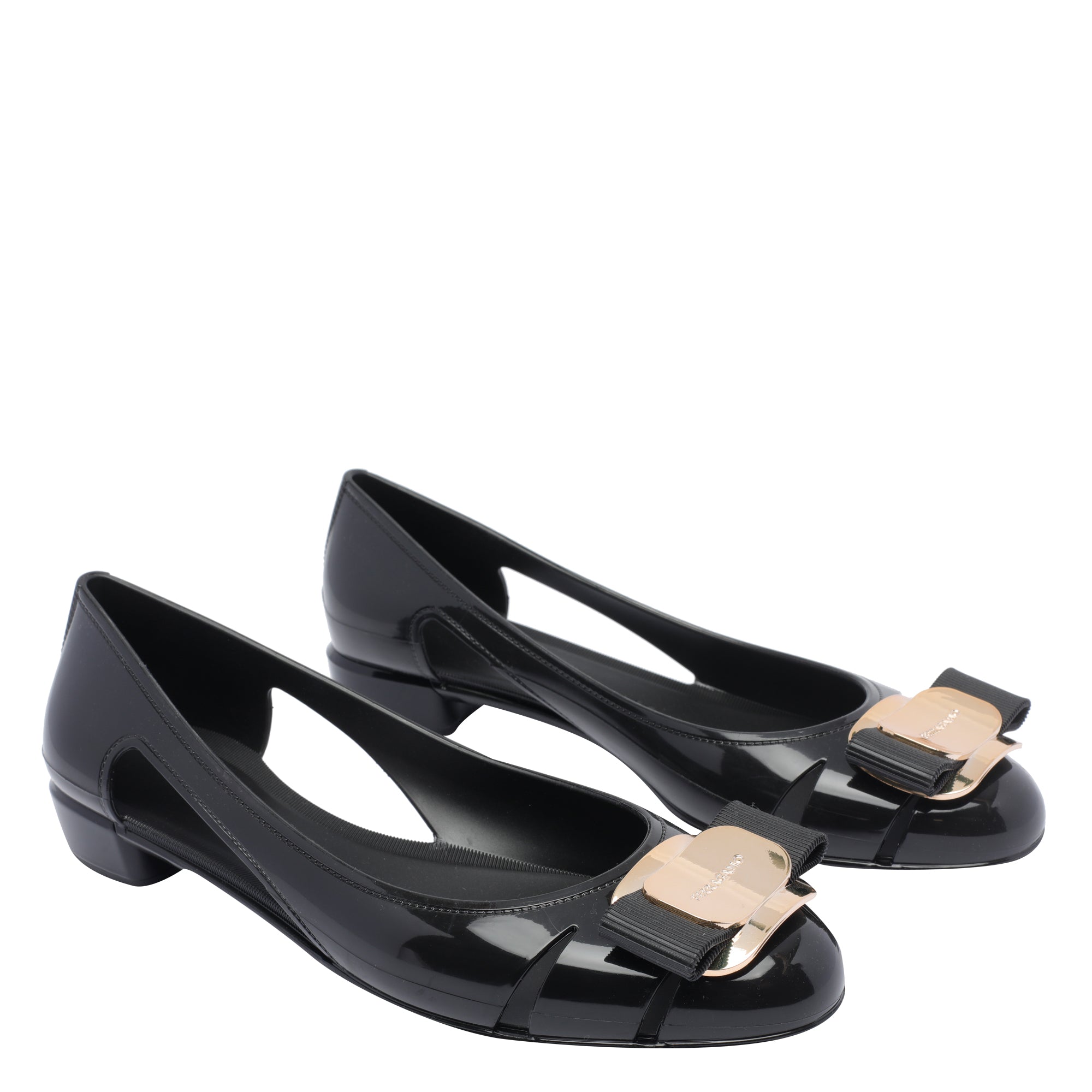Ferragamo Flat Shoes Black Rubber/rubber Sole
