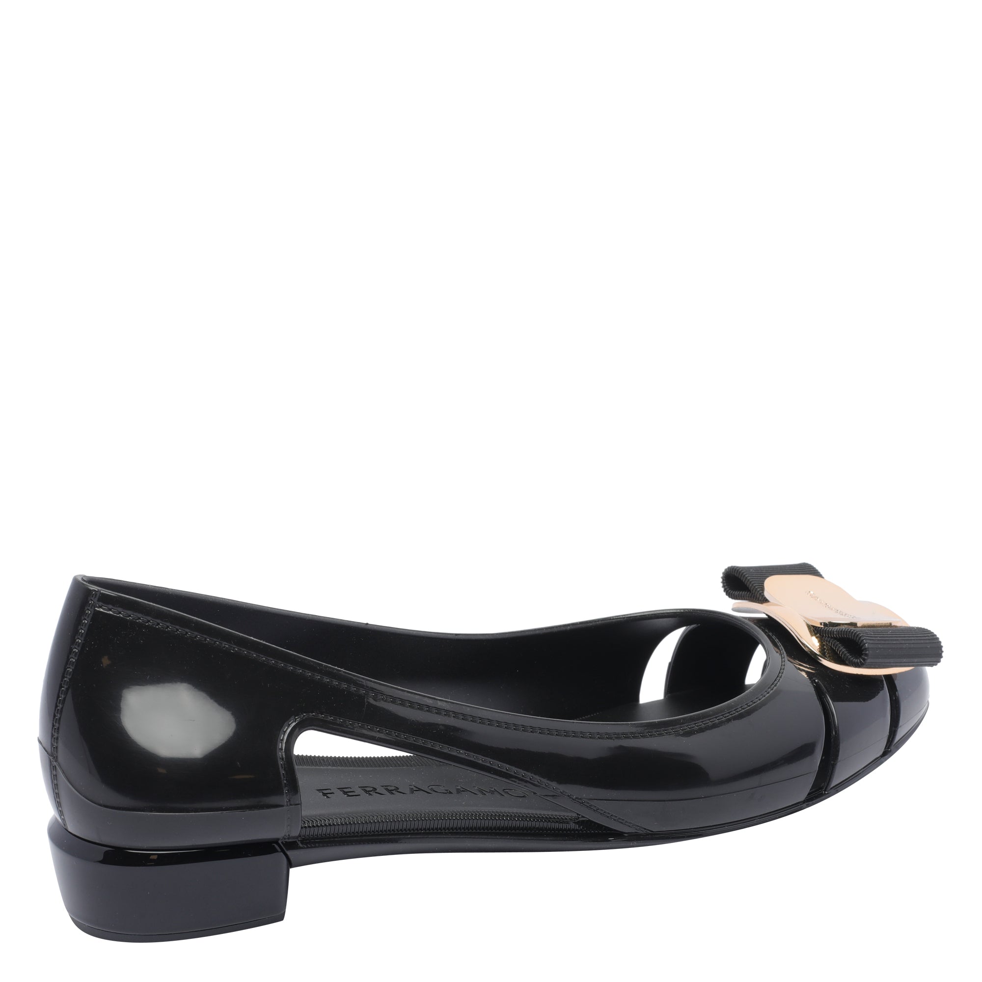 Ferragamo Flat Shoes Black Rubber/rubber Sole