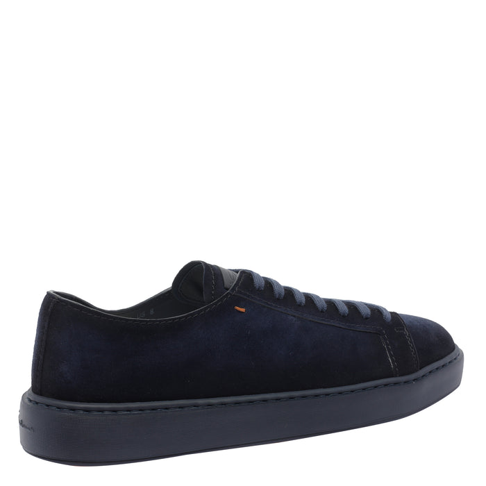 Santoni Blue Suede Leather/rubber Sole