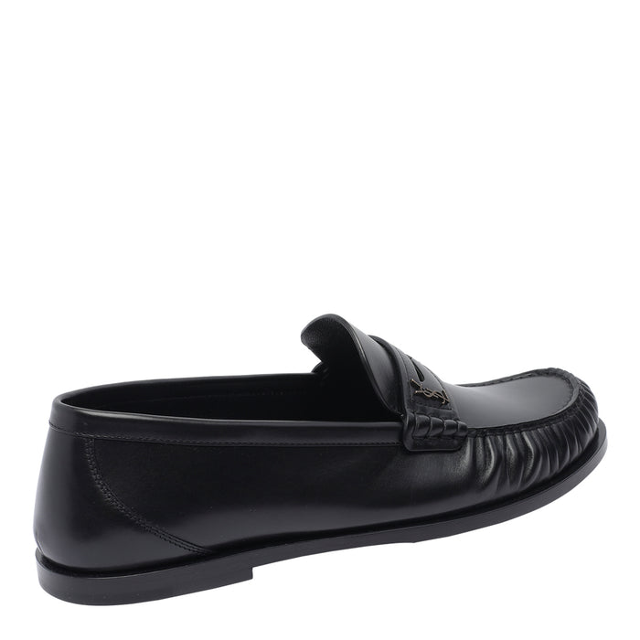 Saint Laurent Flat shoes Black Calf Leather/leather Sole
