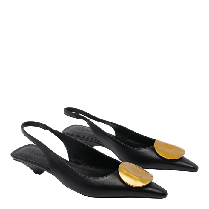 Vic Matie With Heel Black Calf Leather/leather Sole