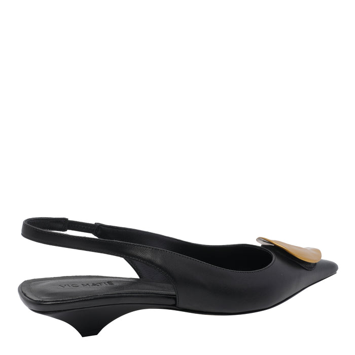 Vic Matie With Heel Black Calf Leather/leather Sole