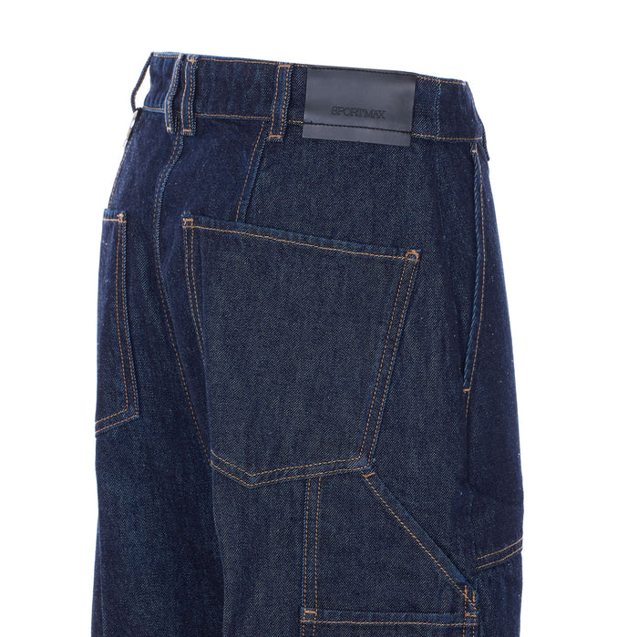 Sportmax Trousers Blue Cotton